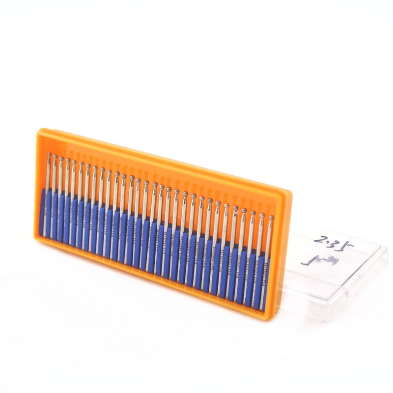 JINGLING Diamond Grinding Bits 2.5mm Spherical Head Bur w Shank 2.35mm Pack of 30Pcs - Image 3